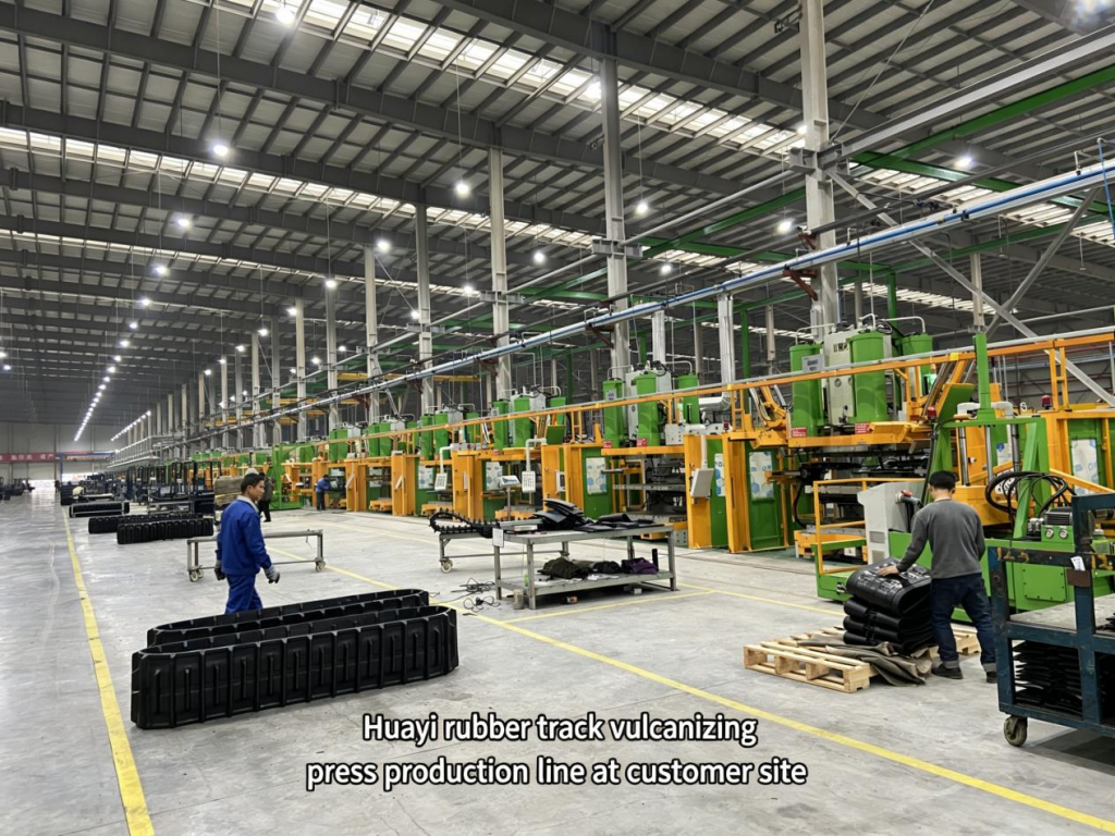Hwayi rubber track vulcanizingpress production line